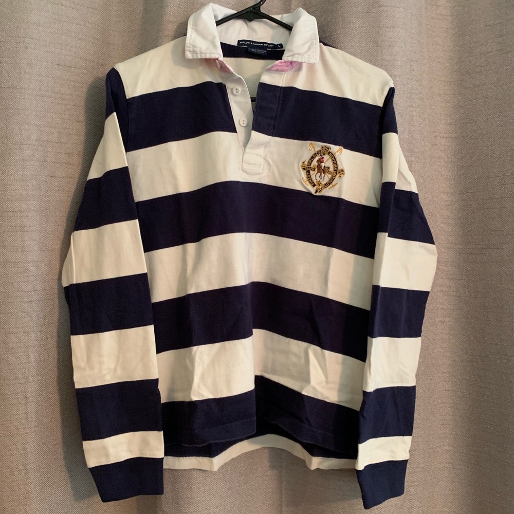 Ralph Lauren Sport Striped Rugby Polo Shirt. Sz L